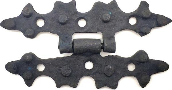 Antika Tarz Dekoratif Pirinç Yıldız Menteşe - 84x44 mm, Oksit - Image 1