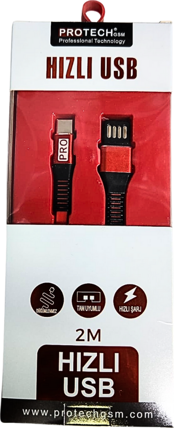 Protech TYPE-C to USB 9G 2 Metre Data Kablosu - Image 1