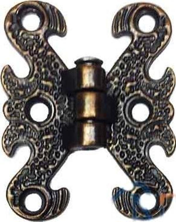 Zamak Kelebek Menteşe - Küçük, 30x40mm, Oksit, 1 Adet - Image 1