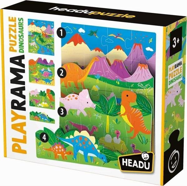 HEADU PLAYRAMA PUZZLE DINOSAURS (3-6 YAŞ) - Image 1