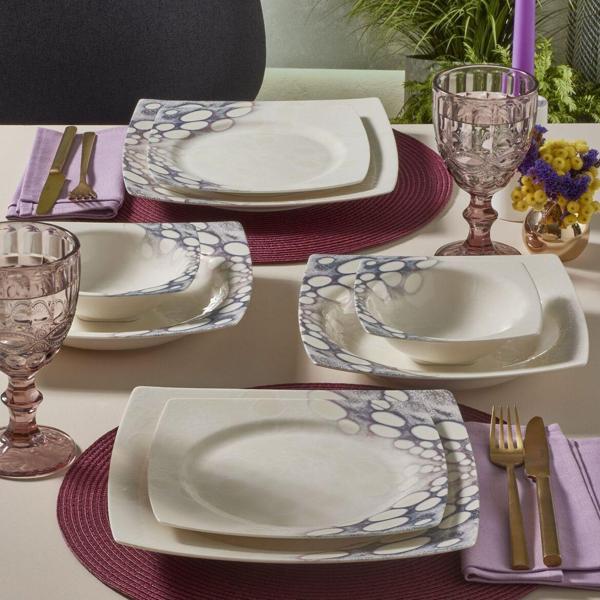 Güral Porselen Caroline 24 Parça 6 Kişilik Yemek Takımı 3174 - Image 1