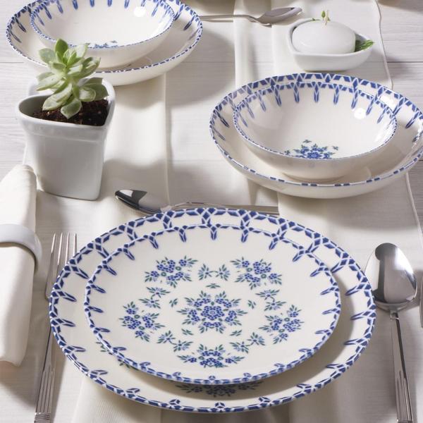 GÜRAL PORSELEN Camelia 24 Parça 6 Kişilik Bone Yemek Takımı - 1654 - Image 1