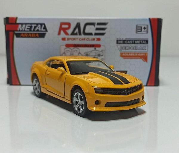 Motor Max 1:36 Chevrolet Camaro Sarı Çek-Bırak Metal Araba - Image 1