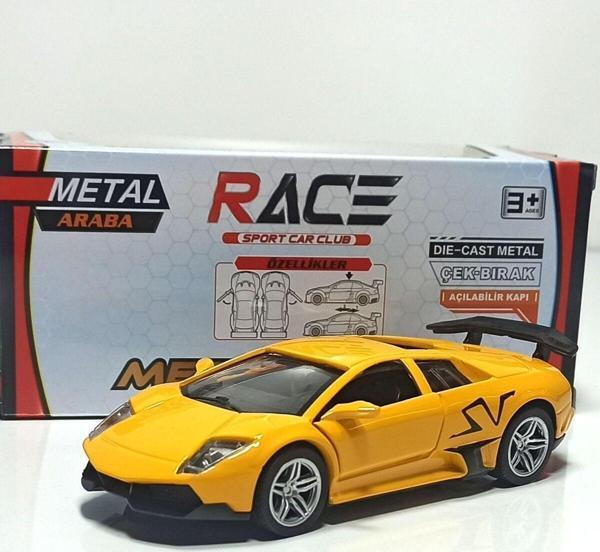 Motor Max 1:36 Lamborghini Sv Sarı Çek Birak Metal Araba - Image 1