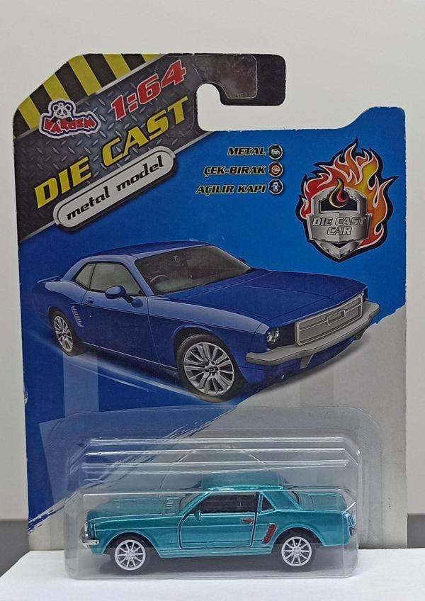 Vardem Dianomi 1:64 Ford Must4Ng Çek Bırak Metal Kapılar Açılır. Mavi Araba Küçük Boy - Image 1