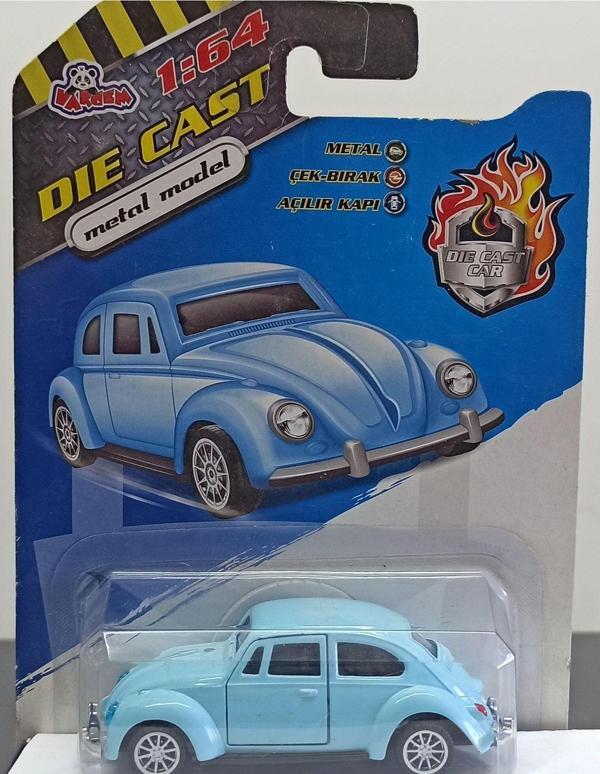 Vardem Dianomi 1:64 Mavi Volkswagen Beetle B K Çek Bırak Metal Araba Kapısı Açılır. - Image 1