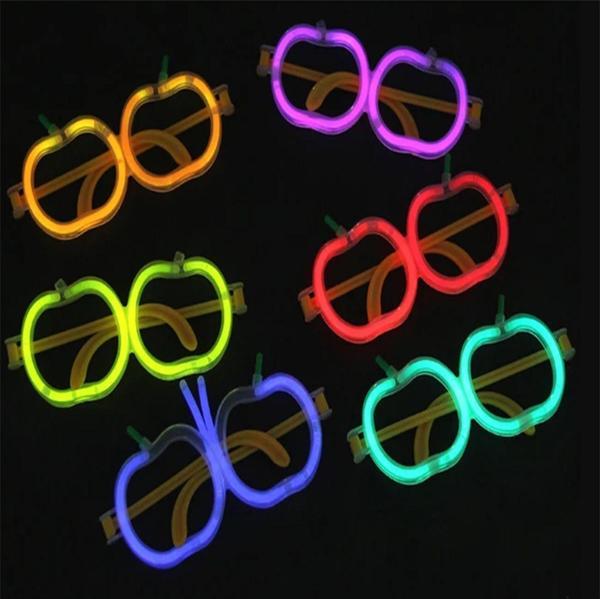 Glow Stick Elma Gözlük - Glow Partisi Gözlüğü - Glow Stick Gözlük 12 Adet - Image 1