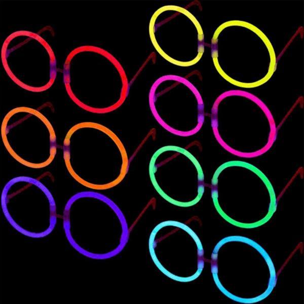 Glow Stick Yuvarlak Gözlük - Glow Partisi Gözlükleri - Glow Stick Gözlük 12 Adet - Image 1