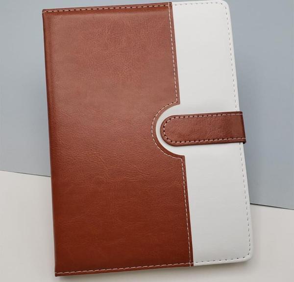 Çizgili Termo Deri Defter Kahverengi - Image 1