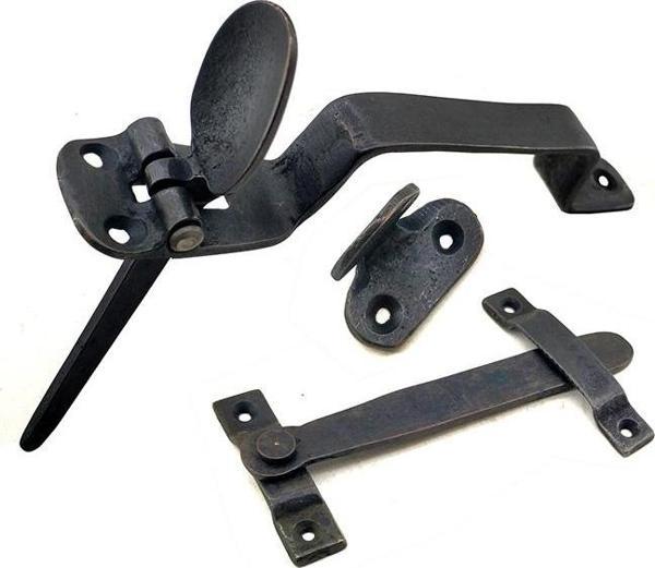 Antika Tarz Dekoratif Pirinç Şipşak Kapı Kolu - Oksit - Image 1