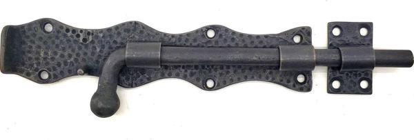 Antika Tarz Dekoratif Pirinç Dövme Kapı Sürgüsü - 20cm, Oksit - Image 1