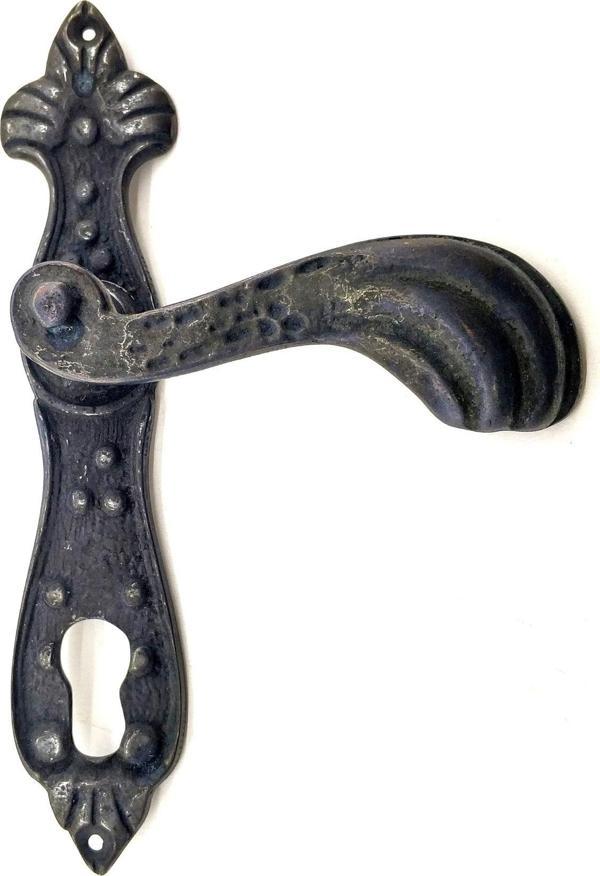 Antika Tarz Dekoratif Pirinç Mevlana Yale Kapı Kolu - 228x48 mm, Oksit - Image 1