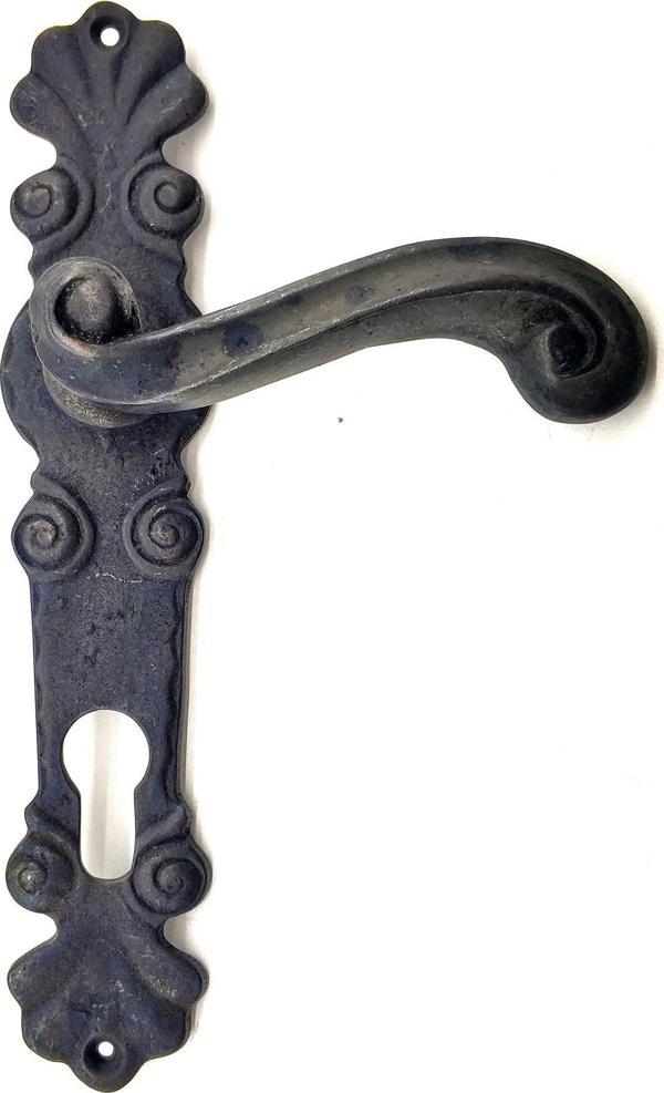 Antika Tarz Dekoratif Pirinç Okyanus Oda Kapı Kolu - 230x46 mm, Oksit - Image 1