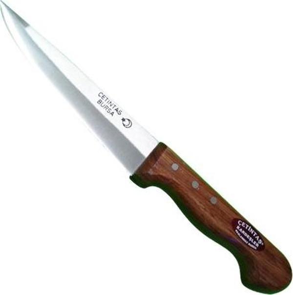 Çetintaş Bursa Kurban ve Kasap Bıçağı No:0, 12 cm, Ahşap Gül Sap - Image 1