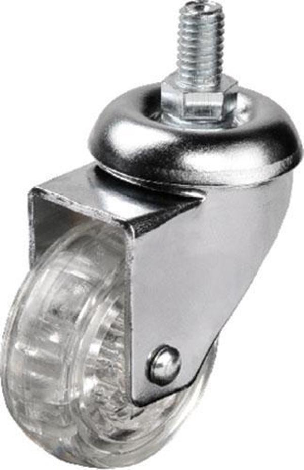 Hts 302 - 50x20 mm Şeffaf Makaralı Vidalı Teker - Image 1