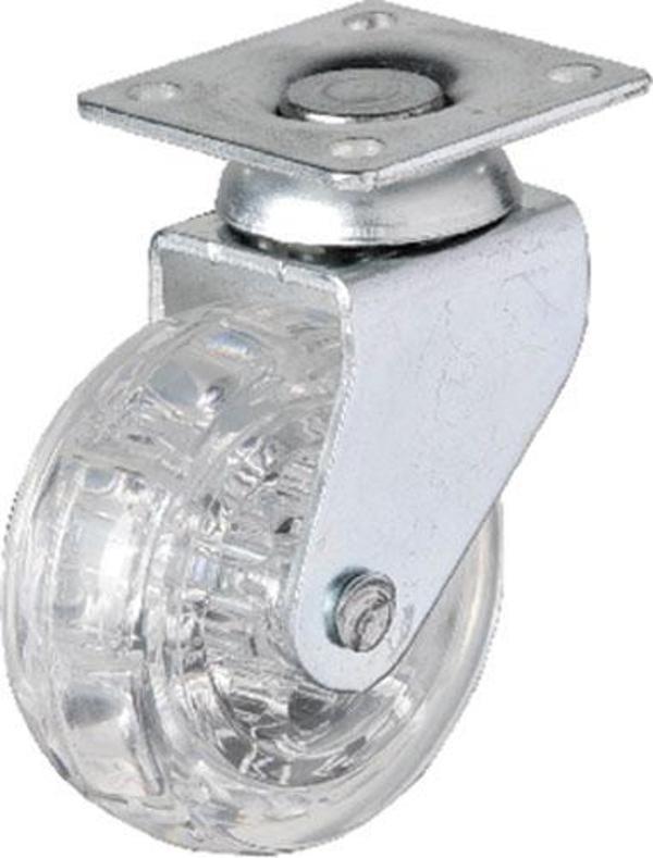 Hts 325 - 50x20 mm Şeffaf Makaralı Tablalı Teker 4 Adet - Image 1