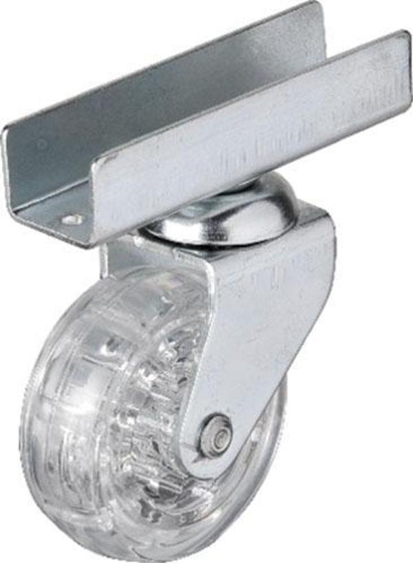 Hts 327 - 50x20 mm Şeffaf Makaralı Uzun U Tablalı Teker 4 Adet - Image 1