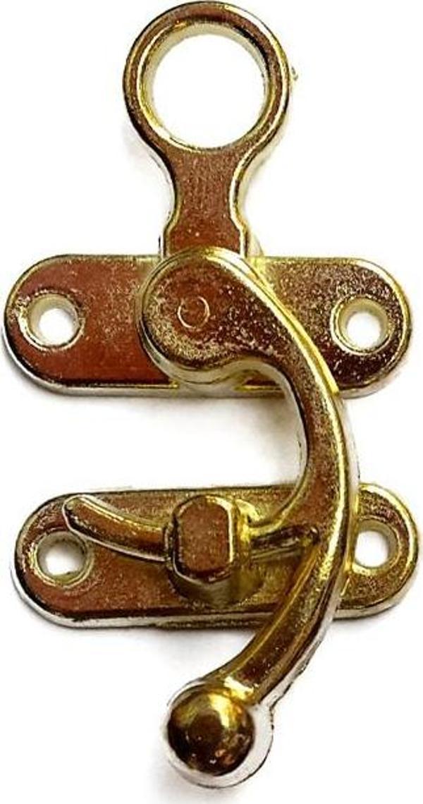 Kancalı Yay Gözü, Ahşap Kutu Klipsi - Küçük, Sarı, 1 Adet - Image 1