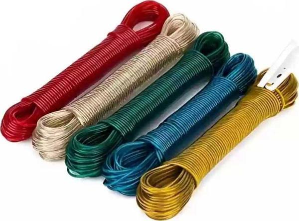 PVC Kaplama 20 Metre Çelik Çamaşır İpi 12 Adet - Image 1