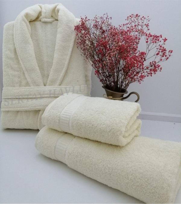 Sertay Seray Collectıon %100 Pamuk Bornoz/50X90/70X140 Set 3 Parça - Image 1