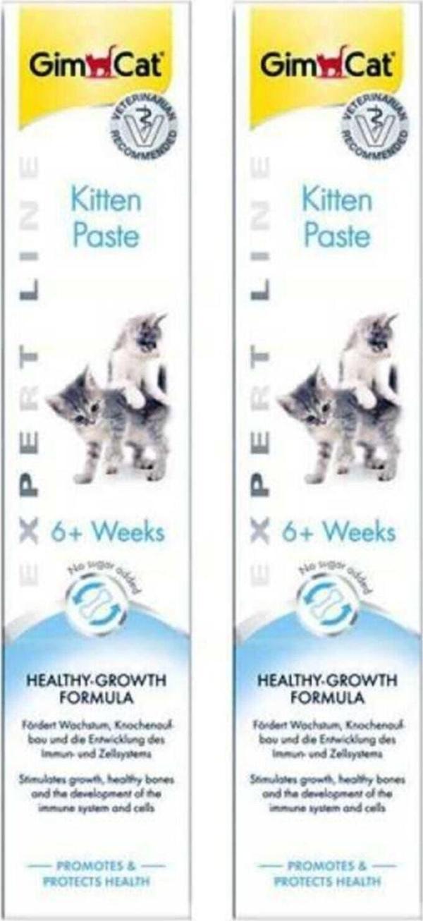 Gimcat 2 Adet Kitten Paste Yavru Kediler Için Kalsiyumlu Vitamin Macunu 50 Gr X 2 = 100 Gr - Image 1