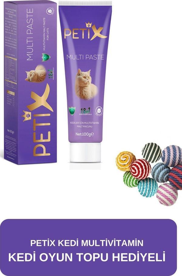 Petix Multi Paste 100 Gr Kediler İçin Multivitamin ( Oyuncak Top Hediyeli ) - Image 1