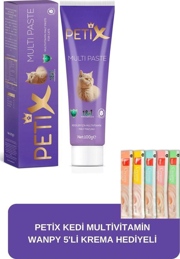 Petix Multivitamin Malt Macun 100Gr Bağışıklık Sistemi Destekleyici (Wanpy 5 Adet Kedi Krema Hediyeli) - Image 1