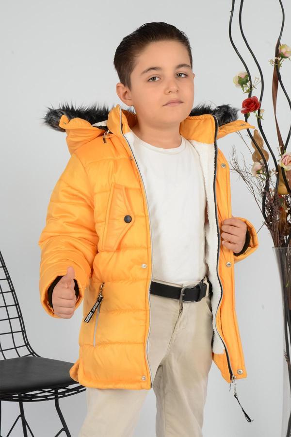 Lugmo Erkek Çocuk Montu Kaban Verona Kürklü Sarı - Image 1