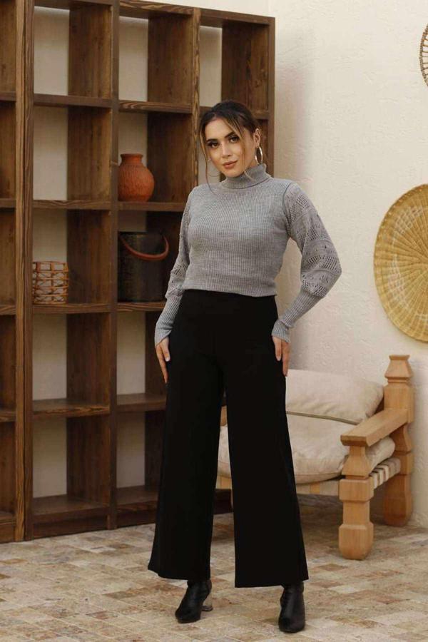 Bol Paça Tesettür Pantolon Siyah - Image 1