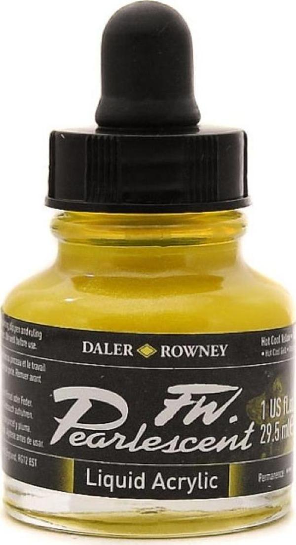DR FW Pearlescent Akrilik Mürekkebi 29.5ml - Hot Cool Yellow 113 - Image 1