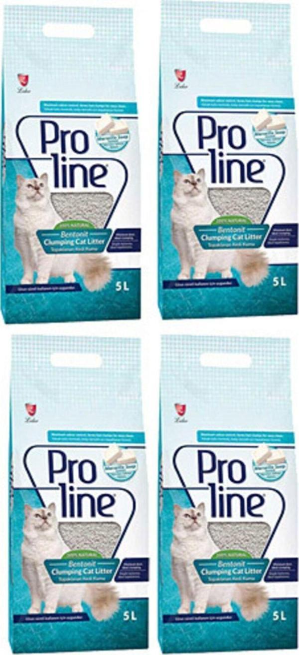 Proline Marsilya Sabunlu Bentonite Topaklanan Kedi Kumu 5 Lt X 4 Adet - Image 1