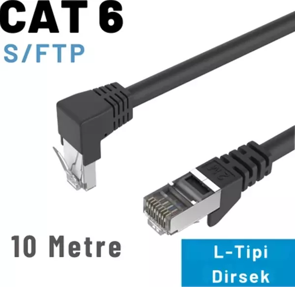IRENIS 10 Metre CAT6 S/FTP Dirsek Kablo - Image 1