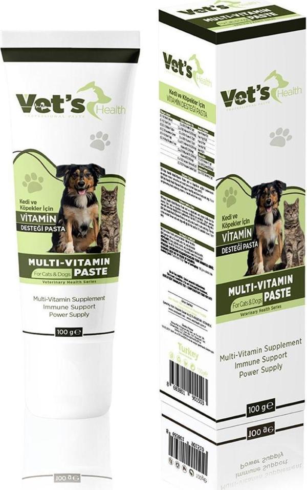 Vet's Health Multi Vitamin Paste Kedi Ve Köpekler Için Vitamin Desteği Pasta 100G - Image 1