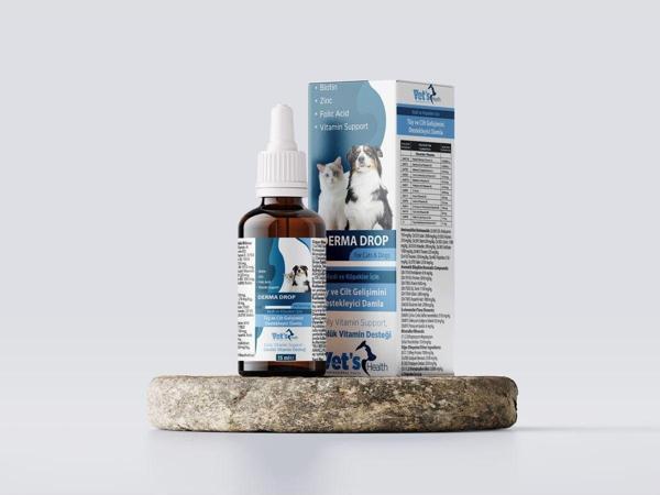 Vet's Health Vet’S Health Derma Drop Kedi Ve Köpekler Için Tüy Ve Cilt Gelişimini Destekleyici Damla 15Ml - Image 1
