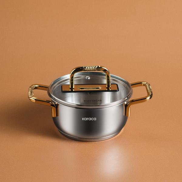 Karaca Maçka İndüksiyon Tabanlı Çelik Tencere 14 Cm Gold - Image 1