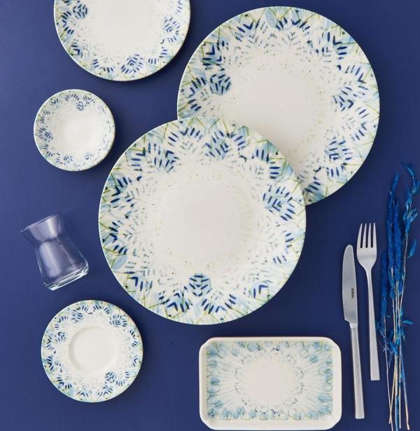 GÜRAL PORSELEN Camelia 30 Parça 6 Kişilik Bone Kahvaltı Takımı - 2976 - Image 1
