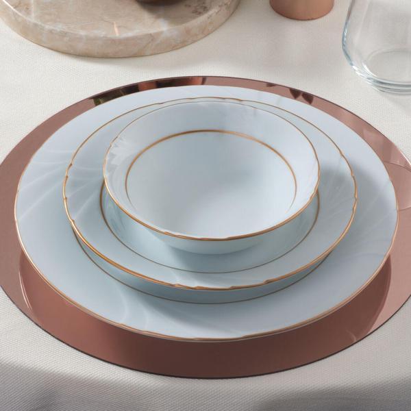 Güral Porselen Soprano 20 Cm Pasta Tabağı 6 Adet Çift Altın Yaldız - Image 1