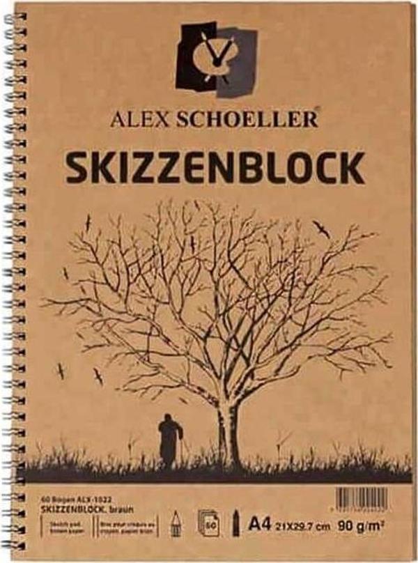 Alex Schoeller Blok Kraft Yan Spiralli A4 90 gr 60 Yaprak - Image 1