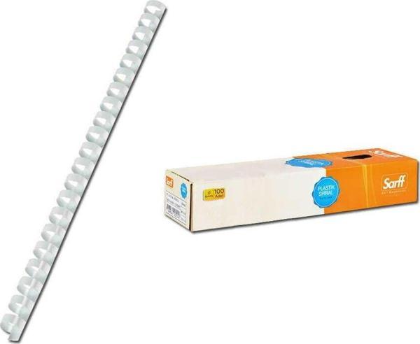 Sarff Spiral Plastik Delux 12 mm 100'lü Beyaz - Image 1