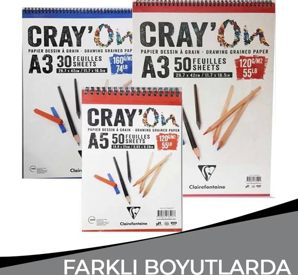 Clairefontaine Crayon Çizim Blok Spiralli 120g - Image 1