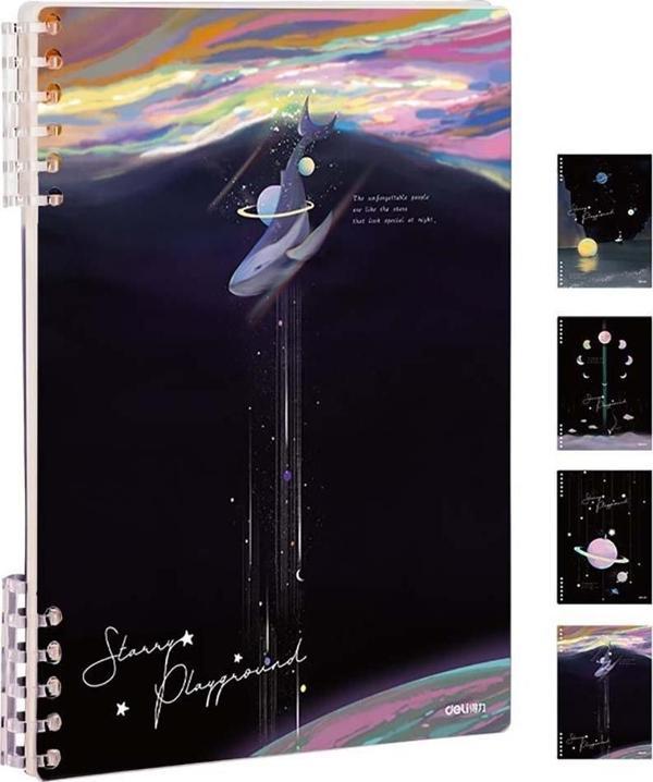 Deli Spiralli Space Loose-Leaf Notebook (3 Kapak hediyeli) 24504 - Image 1