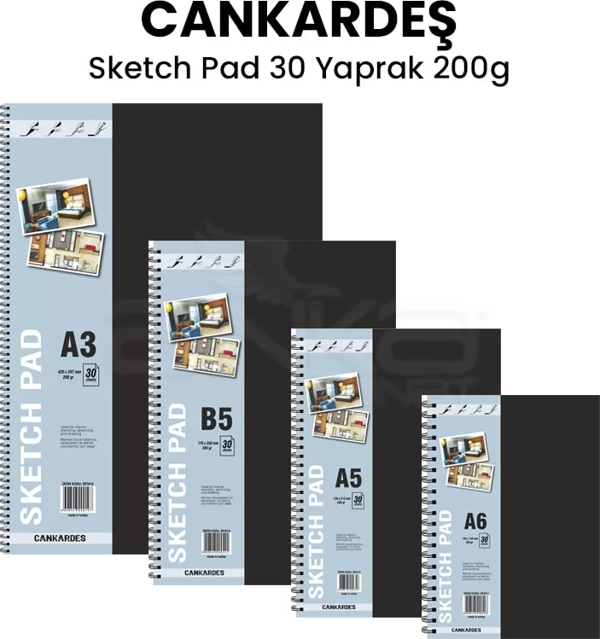 Can Kardeş Spiralli Sketch Pad 30 Yaprak 200g - Image 1