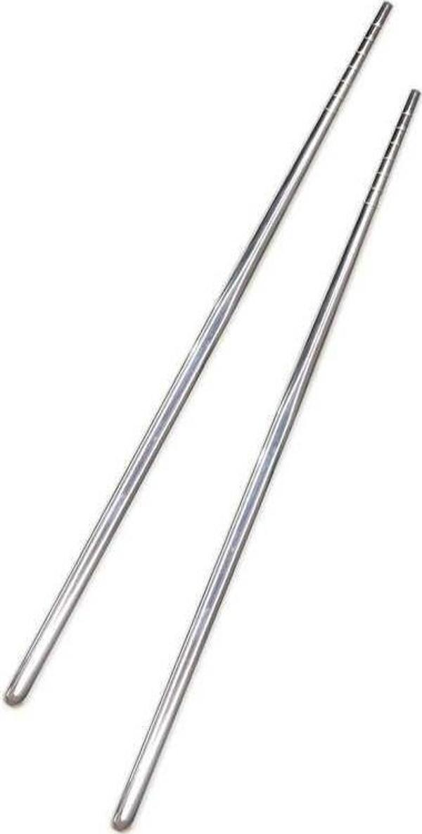 Çok Kullanımlık Paslanmaz Çelik Çin Çubuğu Spiral (Chopsticks) 22,5 cm - 2 Adet - Image 1