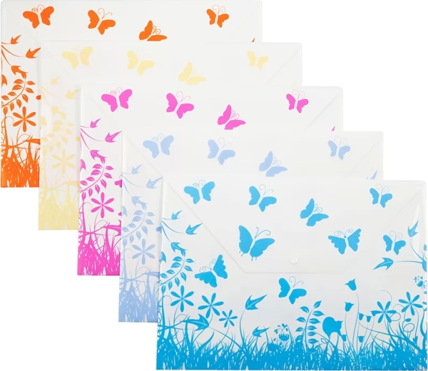 Bigpoint BP236 Çıtçıtlı A4 Dosya Kelebek Desenli (12 li Paket) - Image 1