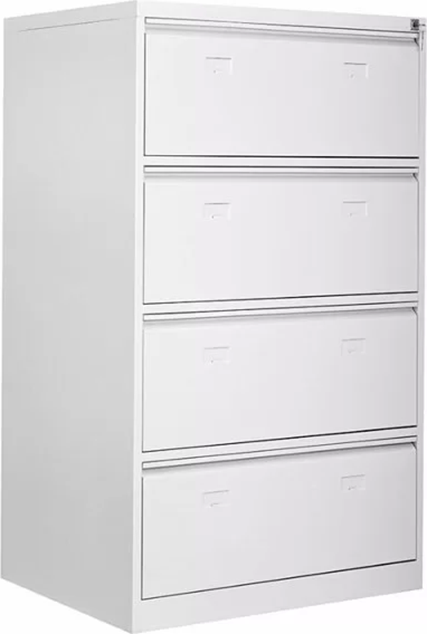 Dört Geniş Çekmeceli Metal Kartoteks Askılı Dosya Dolabı 84*62*133h - Image 1