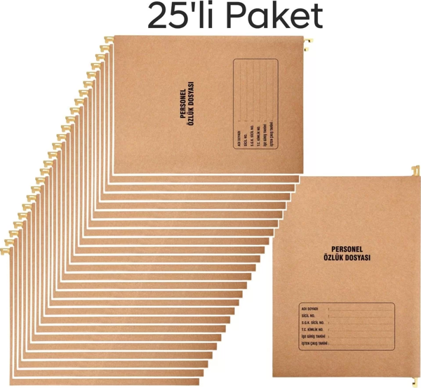Metal Askılı Personel Özlük Dosyası 8 Yapraklı 25 Li Paket - Image 1