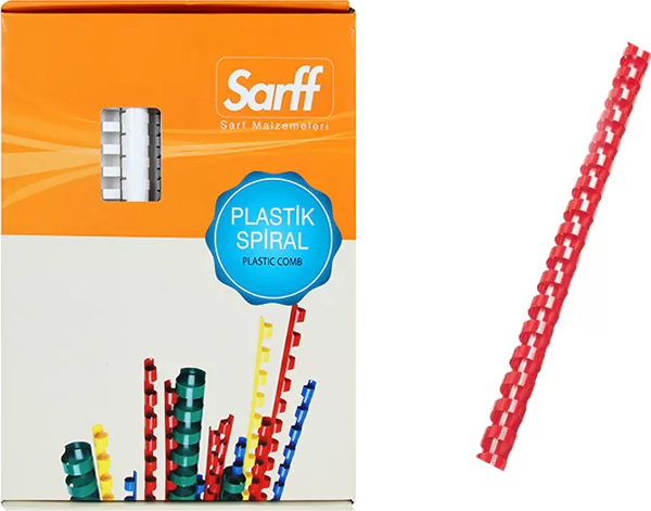 SARFF PLASTİK SPİRAL 16mm KIRMIZI 100LÜ (15312038) - Image 1