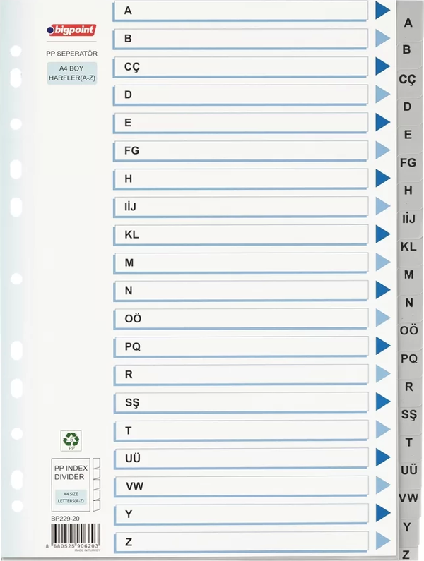 Bigpoint PP Seperatör Harfler A-Z - Image 1