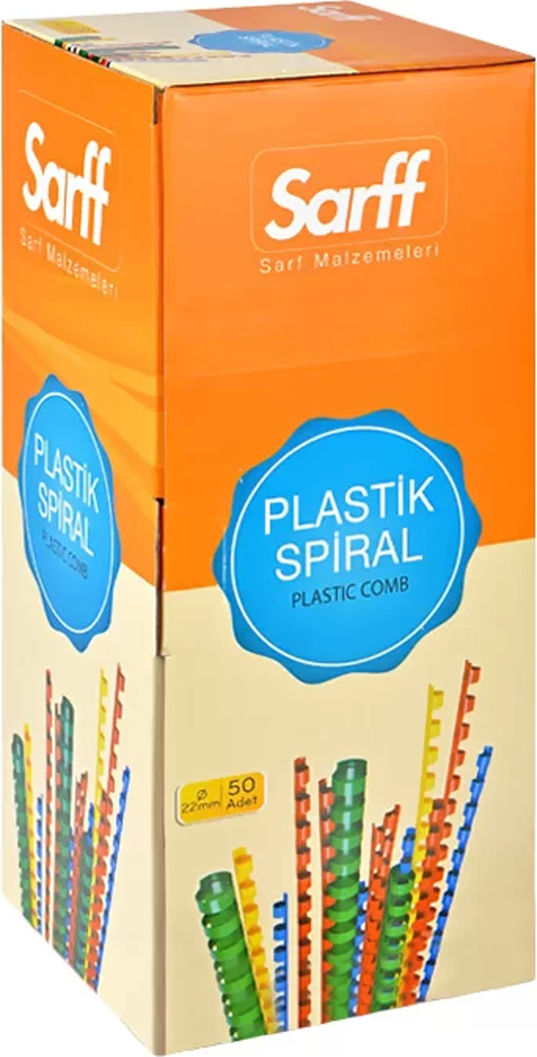 SARFF PLASTİK SPİRAL 22mm BEYAZ 50Lİ (15312056) - Image 1