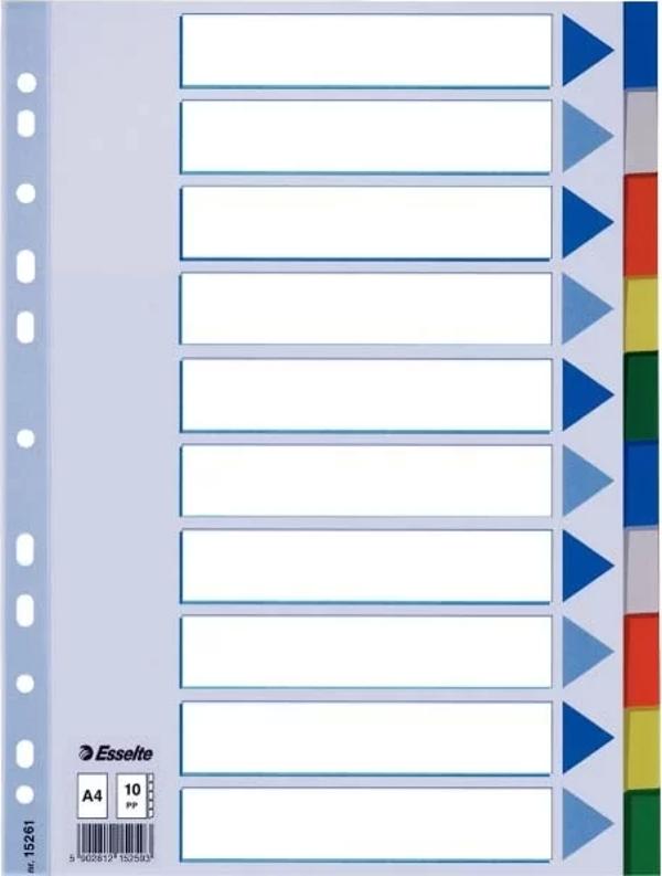 Esselte Seperatör 10 Renkli (Ayraç) - Image 1